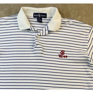 Vintage Polo Ralph Lauren Shirt CP 93 RL Striped Shot Sleeve 90s Logo Men Sz M‎